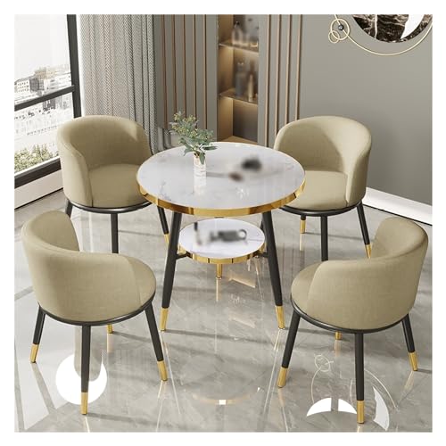XONJEMU Office Round Meeting Table,Office Table and Chair Set Reception Coffee Table,Reception Table and Chair Combination,Negotiation Table Meetings Small Tables,for Dining Room,Kitchen,Living Room, von XONJEMU