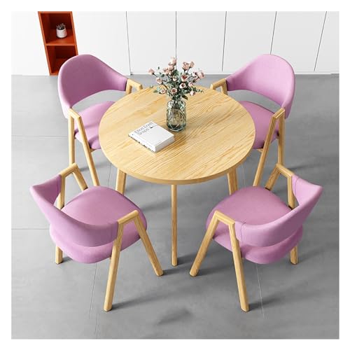 XONJEMU Reception Table and Chair Combination,80 cm Office Table and Chair Set,Reception Coffee Table,Coffee Table and Chair Set,Meetings Small Round Tables,Tables and Chairs for Reception for Dining von XONJEMU