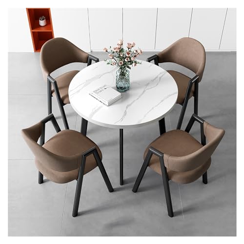 XONJEMU Reception Table and Chair Combination,80 cm Office Table and Chair Set,Reception Coffee Table,Round Dining Table with 4 Chairs,Coffee Table and Chair Set,Space-Saving Furniture,Office, XONJEMU Reception Table and Chair Combination,80 cm Office Table and Chair Set,Reception Coffee Table,Round Dining Table with 4 Chairs,Coffee Table and Chair Set,Space-Saving Furniture,Office, von XONJEMU
