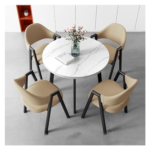 XONJEMU Reception Table and Chair Combination,80 cm Office Table and Chair Set,Reception Coffee Table,Round Dining Table with 4 Chairs,Coffee Table and Chair Set,Space-Saving Furniture,Office, XONJEMU Reception Table and Chair Combination,80 cm Office Table and Chair Set,Reception Coffee Table,Round Dining Table with 4 Chairs,Coffee Table and Chair Set,Space-Saving Furniture,Office, von XONJEMU