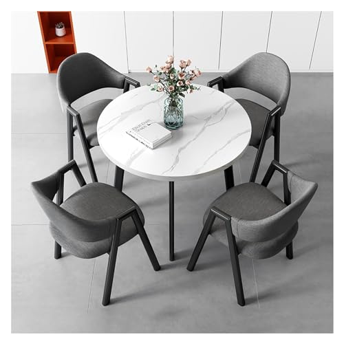 XONJEMU Reception Table and Chair Combination,80 cm Office Table and Chair Set,Reception Coffee Table,Round Dining Table with 4 Chairs,Coffee Table and Chair Set,Space-Saving Furniture,Office, XONJEMU Reception Table and Chair Combination,80 cm Office Table and Chair Set,Reception Coffee Table,Round Dining Table with 4 Chairs,Coffee Table and Chair Set,Space-Saving Furniture,Office, von XONJEMU