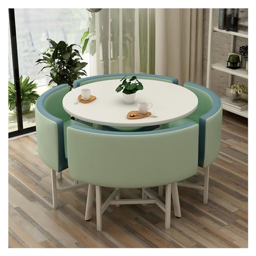 XONJEMU Reception Table and Chair Combination,Dining Table Set,Meeting Table with Chairs,Negotiation Table Meetings Small Round Tables,Round Dining Table with 4 Chairs,for Dining Room,Kitchen,Living von XONJEMU