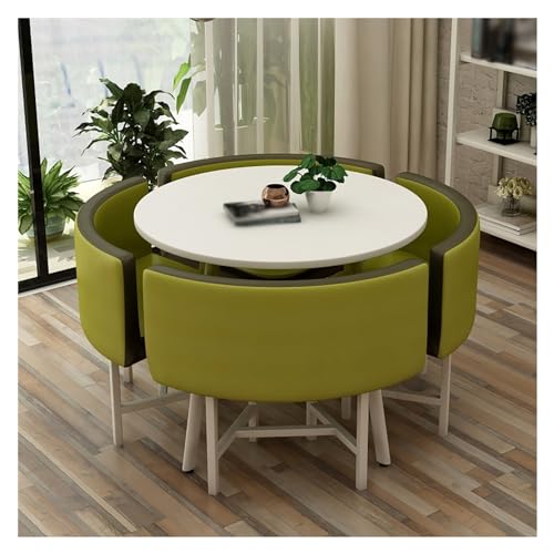 XONJEMU Reception Table and Chair Combination,Dining Table Set,Meeting Table with Chairs,Negotiation Table Meetings Small Round Tables,Round Dining Table with 4 Chairs,for Dining Room,Kitchen,Living von XONJEMU
