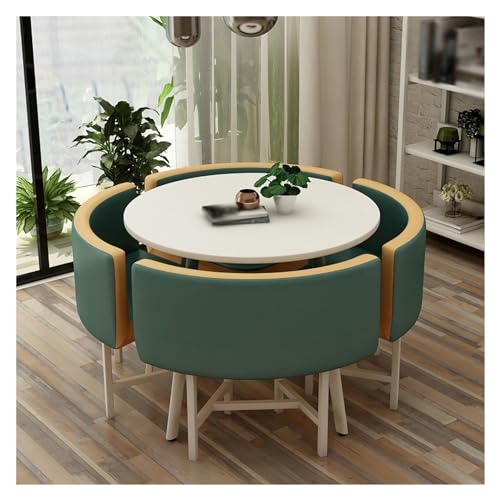 XONJEMU Reception Table and Chair Combination,Dining Table Set,Meeting Table with Chairs,Negotiation Table Meetings Small Round Tables,Round Dining Table with 4 Chairs,for Dining Room,Kitchen,Living von XONJEMU
