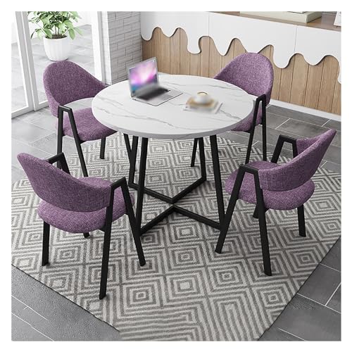 XONJEMU Reception Table and Chair Combination,Office Table and Chair Set,Reception Coffee Table,Coffee Table and Chair Set,Round Dining Table with 4 Chairs,Space-Saving Furniture,Office,Conference XONJEMU Reception Table and Chair Combination,Office Table and Chair Set,Reception Coffee Table,Coffee Table and Chair Set,Round Dining Table with 4 Chairs,Space-Saving Furniture,Office,Conference von XONJEMU