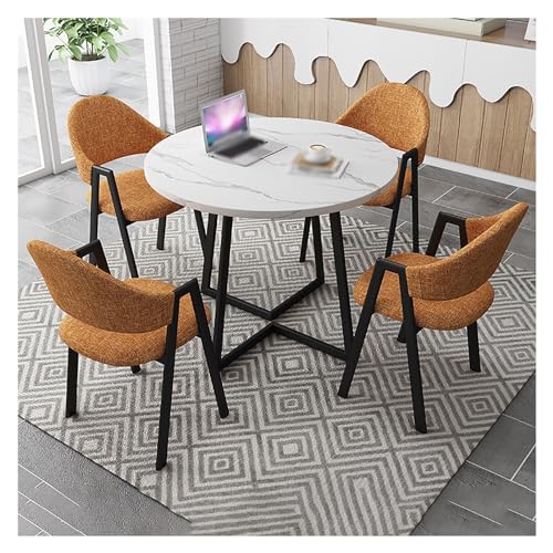 XONJEMU Reception Table and Chair Combination,Office Table and Chair Set,Reception Coffee Table,Coffee Table and Chair Set,Round Dining Table with 4 Chairs,Space-Saving Furniture,Office,Conference XONJEMU Reception Table and Chair Combination,Office Table and Chair Set,Reception Coffee Table,Coffee Table and Chair Set,Round Dining Table with 4 Chairs,Space-Saving Furniture,Office,Conference von XONJEMU