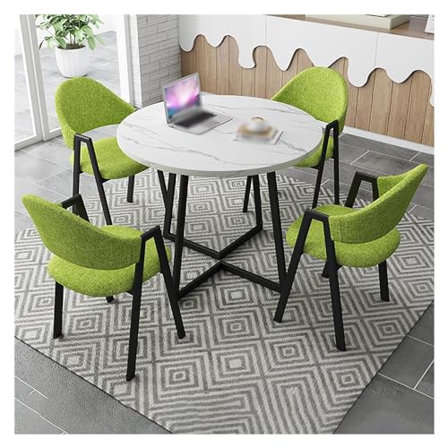 XONJEMU Reception Table and Chair Combination,Office Table and Chair Set,Reception Coffee Table,Coffee Table and Chair Set,Round Dining Table with 4 Chairs,Space-Saving Furniture,Office,Conference von XONJEMU