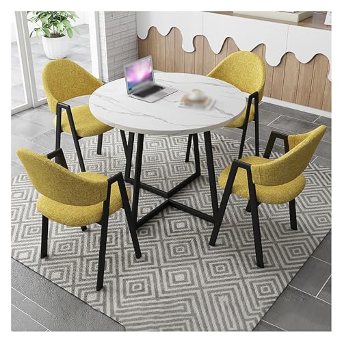 XONJEMU Reception Table and Chair Combination,Office Table and Chair Set,Reception Coffee Table,Coffee Table and Chair Set,Round Dining Table with 4 Chairs,Space-Saving Furniture,Office,Conference XONJEMU Reception Table and Chair Combination,Office Table and Chair Set,Reception Coffee Table,Coffee Table and Chair Set,Round Dining Table with 4 Chairs,Space-Saving Furniture,Office,Conference von XONJEMU
