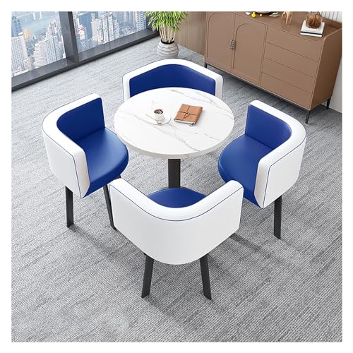 XONJEMU Reception Table and Chair Combination,Office Table and Chair Set Reception Coffee Table,Coffee Table and Chair Set,Tables and Chairs for Reception,Negotiation Table,Round Dining Table with 4 von XONJEMU