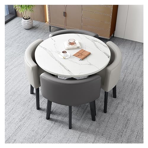 XONJEMU Reception Table and Chair Combination,Reception in The Office Table Business,Conference Table,Round Dining Table with 4 Chairs,Meeting Table,Coffee Table and Chair Set,for Dining Room,Kitchen von XONJEMU