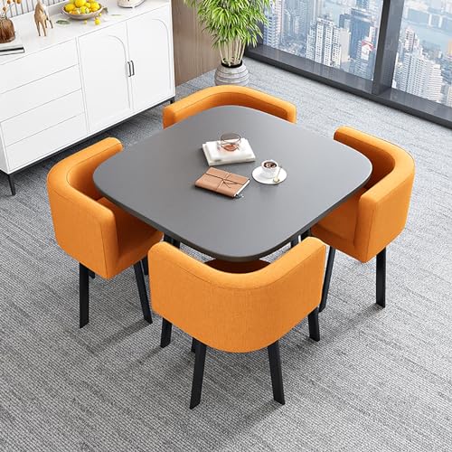 XONJEMU Reception Table and Chair Combination,Small Table,Negotiating Table,Office,Shops,Meetings,Small Round Tables,Coffee Table and Chair Set,Space Saving Furniture,Conference Tables (Colour: von XONJEMU