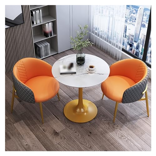 XONJEMU Round Conference Table,Balcony Dining Table Set,Leisure Coffee Table Set,Dining Table with 2 Chairs,Reception Table,Negotiating Table,Kitchen Table,Dining Table with 2 Chairs Set,Space Saving von XONJEMU