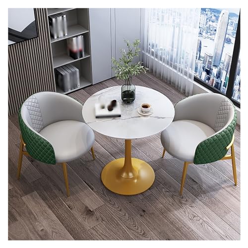 XONJEMU Round Conference Table,Balcony Dining Table Set,Leisure Coffee Table Set,Dining Table with 2 Chairs,Reception Table,Negotiation Table,Kitchen Table,Dining Table with 2 Chairs Set,Space Saving von XONJEMU