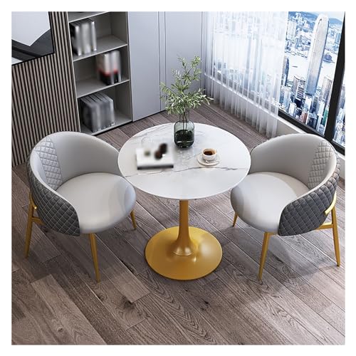 XONJEMU Round Conference Table,Balcony Dining Table Set,Leisure Coffee Table Set,Dining Table with 2 Chairs,Reception Table,Negotiation Table,Kitchen Table,Dining Table with 2 Chairs Set,Space Saving von XONJEMU