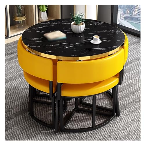 XONJEMU Round Conference Table,Dining Table,Office Reception Room,Club Table,Coffee Table and Chair Set,Office Conference Tables,Negotiating Table,Round Table and Four Chairs,Meeting Table,Small von XONJEMU