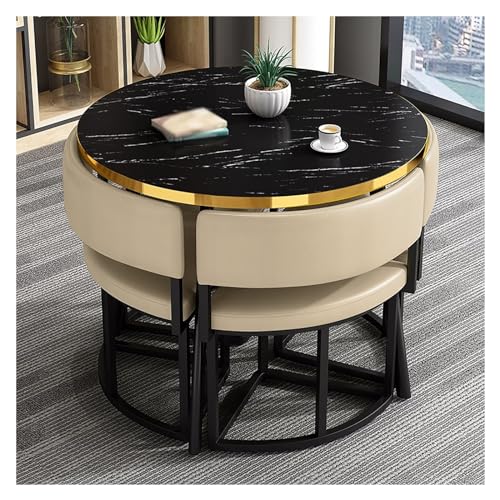 XONJEMU Round Conference Table,Dining Table,Office Reception Room,Club Table,Coffee Table and Chair Set,Office Conference Tables,Negotiating Table,Round Table and Four Chairs,Meeting Table,Small von XONJEMU