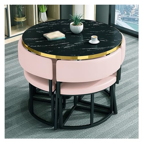 XONJEMU Round Conference Table,Dining Table,Office Reception Room,Club Table,Coffee Table and Chair Set,Office Conference Tables,Negotiating Table,Round Table and Four Chairs,Meeting Table,Small von XONJEMU