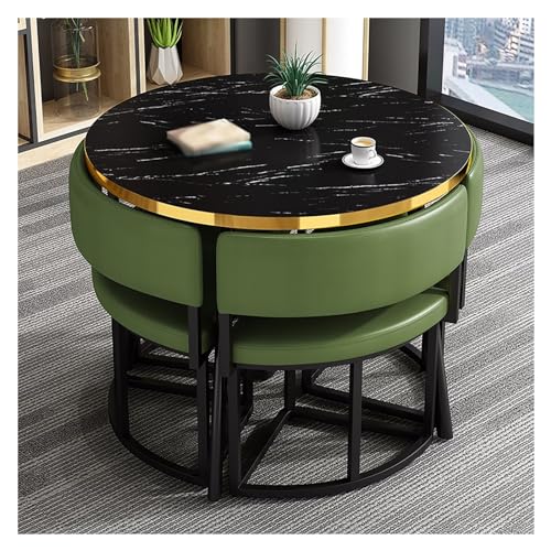 XONJEMU Round Conference Table,Dining Table,Office Reception Room,Club Table,Coffee Table and Chair Set,Office Conference Tables,Negotiating Table,Round Table and Four Chairs,Meeting Table,Small von XONJEMU