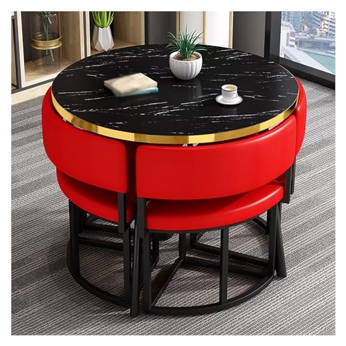 XONJEMU Round Conference Table,Dining Table,Office Reception Room,Club Table,Coffee Table and Chair Set,Office Conference Tables,Negotiating Table,Round Table and Four Chairs,Meeting Table,Small von XONJEMU