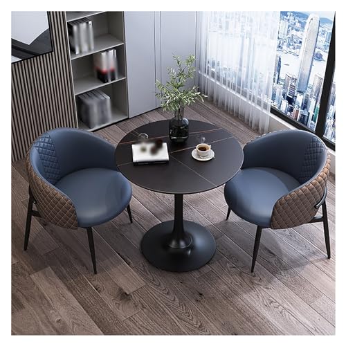 XONJEMU Round Conference Table,Dining Table 2 People with Chairs,Negotiating Table,Conference Table,Reception Table,Meeting Table,Leisure Coffee Table Set Kitchen Table,Dining Table with 2 Chairs von XONJEMU