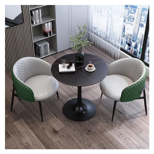 XONJEMU Round Conference Table,Dining Table 2 People with Chairs,Negotiation Table,Conference Table,Reception Table,Meeting Table,Leisure Coffee Table Set Kitchen Table,Dining Table with 2 Chairs von XONJEMU