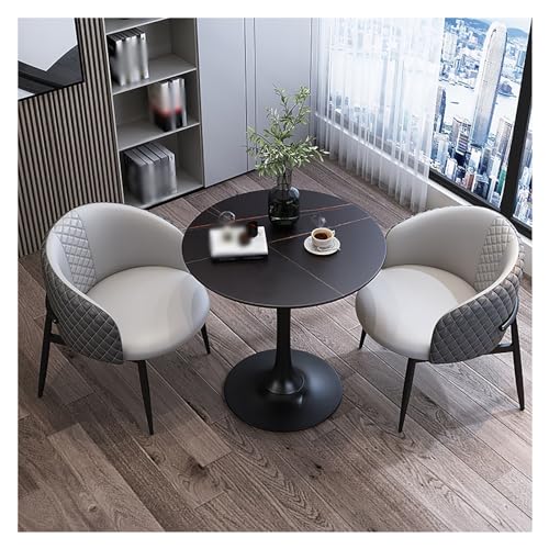 XONJEMU Round Conference Table,Dining Table 2 People with Chairs,Negotiation Table,Conference Table,Reception Table,Meeting Table,Leisure Coffee Table Set Kitchen Table,Dining Table with 2 Chairs von XONJEMU