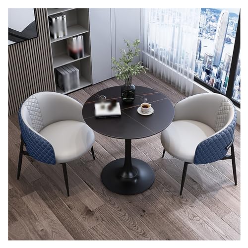 XONJEMU Round Conference Table,Dining Table 2 People with Chairs,Negotiation Table,Conference Table,Reception Table,Meeting Table,Leisure Coffee Table Set Kitchen Table,Dining Table with 2 Chairs von XONJEMU