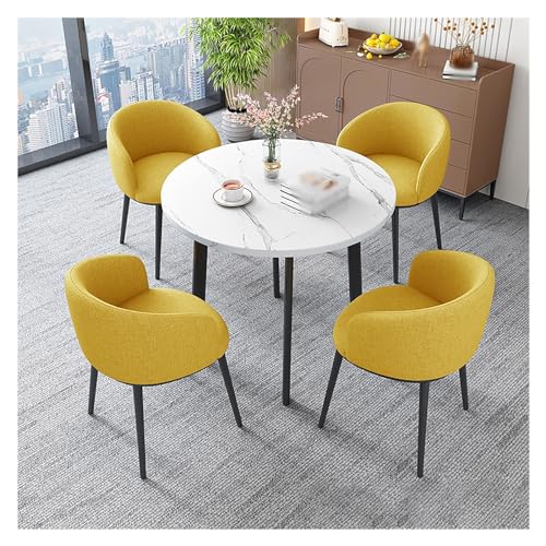 XONJEMU Round Conference Table Dining Set Dining Table with 4 Chairs,Dining Table with 4 Chairs Set,Negotiating Table,Conference Table,Leisure Coffee Table Set,Space-Saving Balcony Dining Table Set XONJEMU Round Conference Table Dining Set Dining Table with 4 Chairs,Dining Table with 4 Chairs Set,Negotiating Table,Conference Table,Leisure Coffee Table Set,Space-Saving Balcony Dining Table Set von XONJEMU