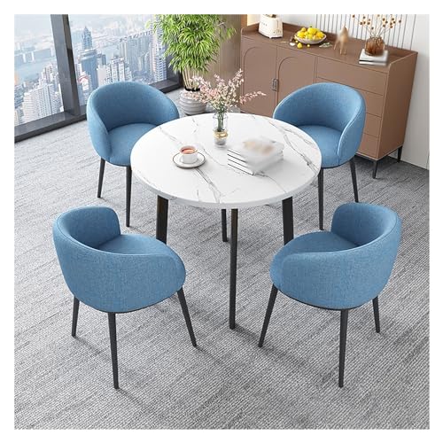 XONJEMU Round Conference Table Dining Set Dining Table with 4 Chairs,Dining Table with 4 Chairs Set,Negotiating Table,Conference Table,Leisure Coffee Table Set,Space-Saving Balcony Dining Table Set XONJEMU Round Conference Table Dining Set Dining Table with 4 Chairs,Dining Table with 4 Chairs Set,Negotiating Table,Conference Table,Leisure Coffee Table Set,Space-Saving Balcony Dining Table Set von XONJEMU