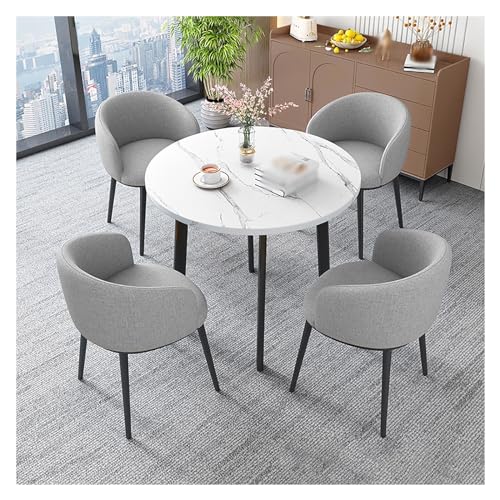 XONJEMU Round Conference Table Dining Set Dining Table with 4 Chairs,Dining Table with 4 Chairs Set,Negotiating Table,Conference Table,Leisure Coffee Table Set,Space-Saving Balcony Dining Table Set XONJEMU Round Conference Table Dining Set Dining Table with 4 Chairs,Dining Table with 4 Chairs Set,Negotiating Table,Conference Table,Leisure Coffee Table Set,Space-Saving Balcony Dining Table Set von XONJEMU