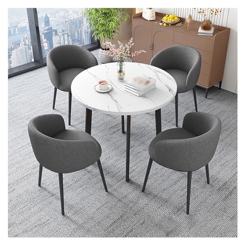 XONJEMU Round Conference Table Dining Set Dining Table with 4 Chairs,Dining Table with 4 Chairs Set,Negotiating Table,Conference Table,Leisure Coffee Table Set,Space-Saving Balcony Dining Table Set XONJEMU Round Conference Table Dining Set Dining Table with 4 Chairs,Dining Table with 4 Chairs Set,Negotiating Table,Conference Table,Leisure Coffee Table Set,Space-Saving Balcony Dining Table Set von XONJEMU