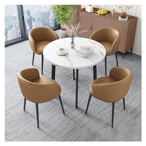 XONJEMU Round Conference Table Dining Set Dining Table with 4 Chairs,Dining Table with 4 Chairs Set,Negotiation Table,Conference Table,Leisure Coffee Table Set,Space-Saving Balcony Dining Table Set XONJEMU Round Conference Table Dining Set Dining Table with 4 Chairs,Dining Table with 4 Chairs Set,Negotiation Table,Conference Table,Leisure Coffee Table Set,Space-Saving Balcony Dining Table Set von XONJEMU