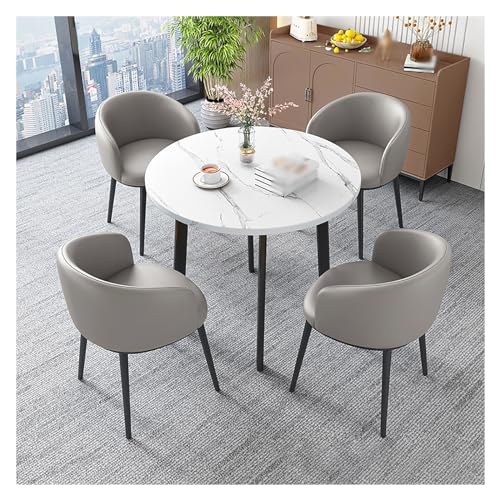 XONJEMU Round Conference Table Dining Set Dining Table with 4 Chairs,Dining Table with 4 Chairs Set,Negotiation Table,Conference Table,Leisure Coffee Table Set,Space-Saving Balcony Dining Table Set XONJEMU Round Conference Table Dining Set Dining Table with 4 Chairs,Dining Table with 4 Chairs Set,Negotiation Table,Conference Table,Leisure Coffee Table Set,Space-Saving Balcony Dining Table Set von XONJEMU