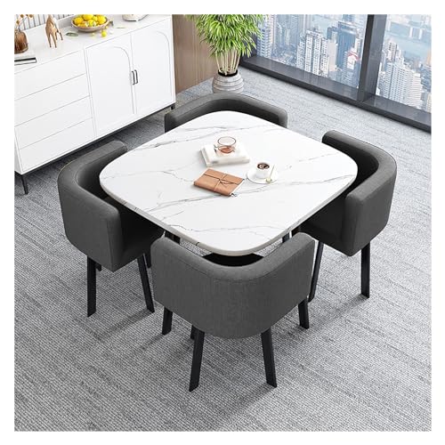XONJEMU Round Dining Room Table Set,Office Reception Round Table,Kitchen Breakfast Bar Table and Chair Set,Dining Table with Soft Backrest,Dining Room Tables,Café Balcony Living Room,Cotton Linen XONJEMU Round Dining Room Table Set,Office Reception Round Table,Kitchen Breakfast Bar Table and Chair Set,Dining Table with Soft Backrest,Dining Room Tables,Café Balcony Living Room,Cotton Linen von XONJEMU