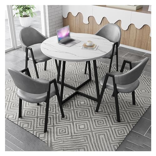 XONJEMU Round Dining Room Table Set,Table for Dining Room,Kitchen Breakfast Bar Table and Chair Set,Office Reception Round Table,Space-Saving 4-Seater Table,Cafe,Balcony,Living Room,Dining Table for von XONJEMU