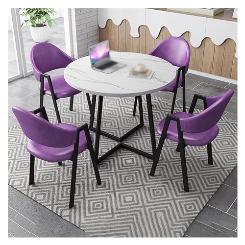 XONJEMU Round Dining Room Table Set,Table for Dining Room,Kitchen Breakfast Bar Table and Chair Set,Office Reception Round Table,Space-Saving 4-Seater Table,Cafe,Balcony,Living Room,Dining Table for von XONJEMU