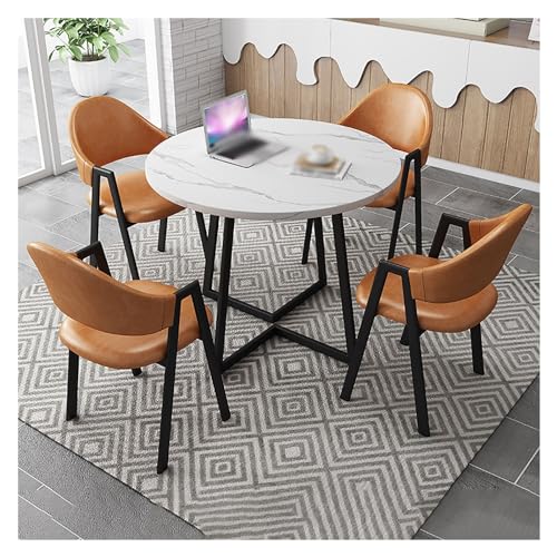 XONJEMU Round Dining Room Table Set,Table for Dining Room,Kitchen Breakfast Bar Table and Chair Set,Office Reception Round Table,Space-Saving 4-Seater Table,Cafe,Balcony,Living Room,Dining Table for XONJEMU Round Dining Room Table Set,Table for Dining Room,Kitchen Breakfast Bar Table and Chair Set,Office Reception Round Table,Space-Saving 4-Seater Table,Cafe,Balcony,Living Room,Dining Table for von XONJEMU