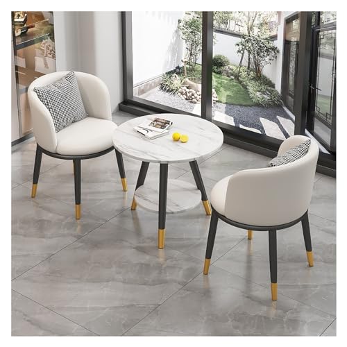 XONJEMU Round Dining Table with 2 Chairs Set,60 cm Reception Table and Chair Combination,Meetings Small Round Tables,Negotiation Table,Space-Saving,for Dining Room,Kitchen,Restaurant and Living Room XONJEMU Round Dining Table with 2 Chairs Set,60 cm Reception Table and Chair Combination,Meetings Small Round Tables,Negotiation Table,Space-Saving,for Dining Room,Kitchen,Restaurant and Living Room von XONJEMU