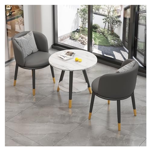 XONJEMU Round Dining Table with 2 Chairs Set,60 cm Reception Table and Chair Combination,Meetings Small Round Tables,Negotiation Table,Space-Saving,for Dining Room,Kitchen,Restaurant and Living Room XONJEMU Round Dining Table with 2 Chairs Set,60 cm Reception Table and Chair Combination,Meetings Small Round Tables,Negotiation Table,Space-Saving,for Dining Room,Kitchen,Restaurant and Living Room von XONJEMU