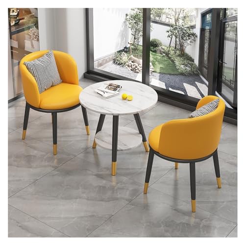 XONJEMU Round Dining Table with 2 Chairs Set,60 cm Reception Table and Chair Combination,Meetings Small Round Tables,Negotiation Table,Space-Saving,for Dining Room,Kitchen,Restaurant and Living Room XONJEMU Round Dining Table with 2 Chairs Set,60 cm Reception Table and Chair Combination,Meetings Small Round Tables,Negotiation Table,Space-Saving,for Dining Room,Kitchen,Restaurant and Living Room von XONJEMU