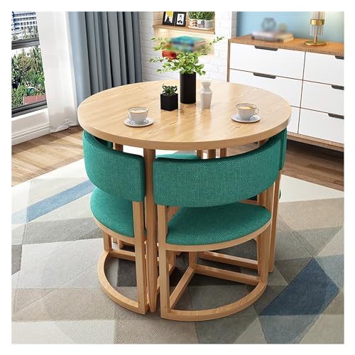 XONJEMU Round Dining Table with 4 Chairs,Coffee Table and Chair Set,Tables and Chairs for Reception,Office,Reception Room,Club Table,Negotiation Table,Space-Saving Furniture,for Dining Room,Kitchen, XONJEMU Round Dining Table with 4 Chairs,Coffee Table and Chair Set,Tables and Chairs for Reception,Office,Reception Room,Club Table,Negotiation Table,Space-Saving Furniture,for Dining Room,Kitchen, von XONJEMU