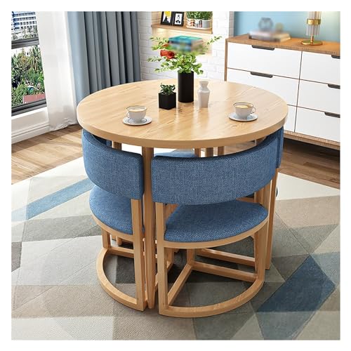 XONJEMU Round Dining Table with 4 Chairs,Coffee Table and Chair Set,Tables and Chairs for Reception,Office,Reception Room,Club Table,Negotiation Table,Space-Saving Furniture,for Dining Room,Kitchen, XONJEMU Round Dining Table with 4 Chairs,Coffee Table and Chair Set,Tables and Chairs for Reception,Office,Reception Room,Club Table,Negotiation Table,Space-Saving Furniture,for Dining Room,Kitchen, von XONJEMU