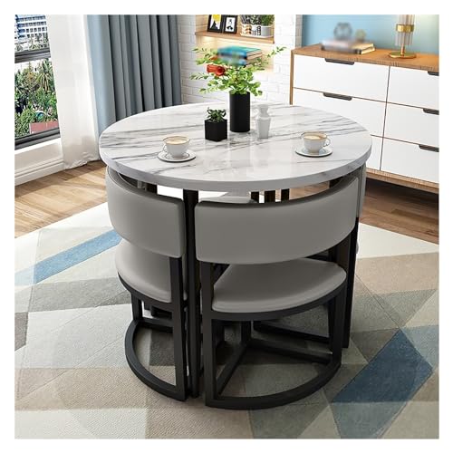 XONJEMU Round Dining Table with 4 Chairs,Office Reception Room Club Table,Meeting Table with Chairs,Meeting Table,Office Table and Chair Set Reception Coffee Table,for Dining Room and Kitchen 80 cm XONJEMU Round Dining Table with 4 Chairs,Office Reception Room Club Table,Meeting Table with Chairs,Meeting Table,Office Table and Chair Set Reception Coffee Table,for Dining Room and Kitchen 80 cm von XONJEMU