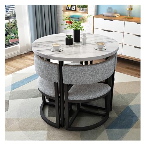 XONJEMU Round Dining Table with 4 Chairs,Office Reception Room Club Table,Meeting Table with Chairs,Meeting Table,Office Table and Chair Set Reception Coffee Table,for Dining Room and Kitchen 80 cm XONJEMU Round Dining Table with 4 Chairs,Office Reception Room Club Table,Meeting Table with Chairs,Meeting Table,Office Table and Chair Set Reception Coffee Table,for Dining Room and Kitchen 80 cm von XONJEMU
