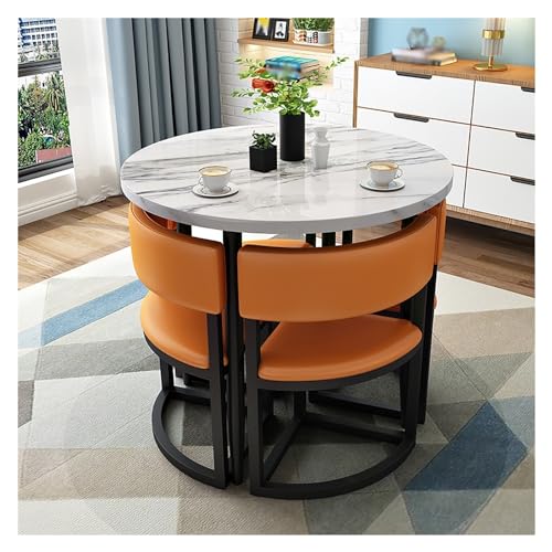 XONJEMU Round Dining Table with 4 Chairs,Office Reception Room Club Table,Meeting Table with Chairs,Meeting Table,Office Table and Chair Set Reception Coffee Table,for Dining Room and Kitchen 80 cm XONJEMU Round Dining Table with 4 Chairs,Office Reception Room Club Table,Meeting Table with Chairs,Meeting Table,Office Table and Chair Set Reception Coffee Table,for Dining Room and Kitchen 80 cm von XONJEMU