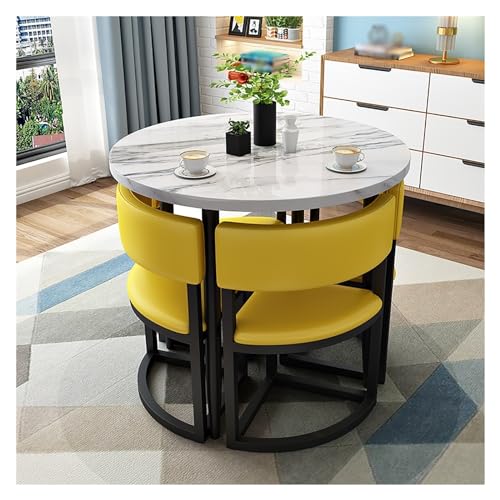 XONJEMU Round Dining Table with 4 Chairs,Office Reception Room Club Table,Meeting Table with Chairs,Meeting Table,Office Table and Chair Set Reception Coffee Table,for Dining Room and Kitchen 80 cm XONJEMU Round Dining Table with 4 Chairs,Office Reception Room Club Table,Meeting Table with Chairs,Meeting Table,Office Table and Chair Set Reception Coffee Table,for Dining Room and Kitchen 80 cm von XONJEMU