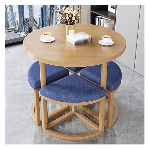 XONJEMU Round Dining Table with 4 Chairs Set,Reception Table and Chair Combination,Meetings Small Round Tables,Office Table and Chair Set,Meeting Table,for Dining Room,Kitchen,Living Room,80 cm XONJEMU Round Dining Table with 4 Chairs Set,Reception Table and Chair Combination,Meetings Small Round Tables,Office Table and Chair Set,Meeting Table,for Dining Room,Kitchen,Living Room,80 cm von XONJEMU
