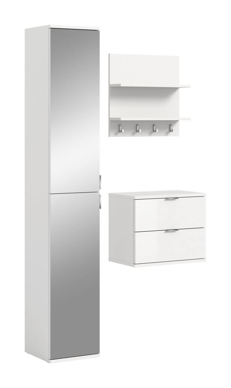 Garderobenkombination Weiß Hochglanz, 82x191x37 cm, FSC-zertifiziert von XONOX Home