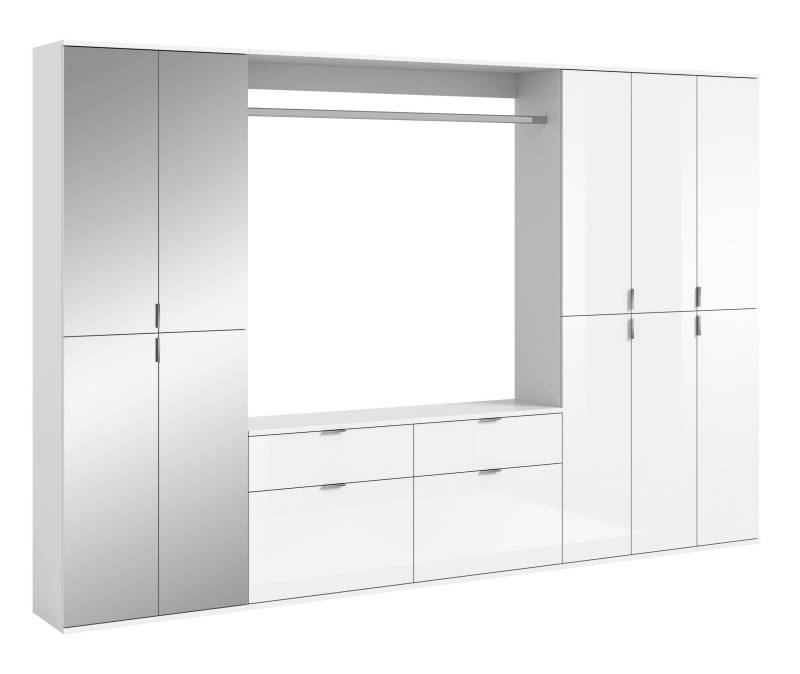 Garderobenkombination Weiß Hochglanz 273x193x34 cm Modern Elegant von XONOX Home