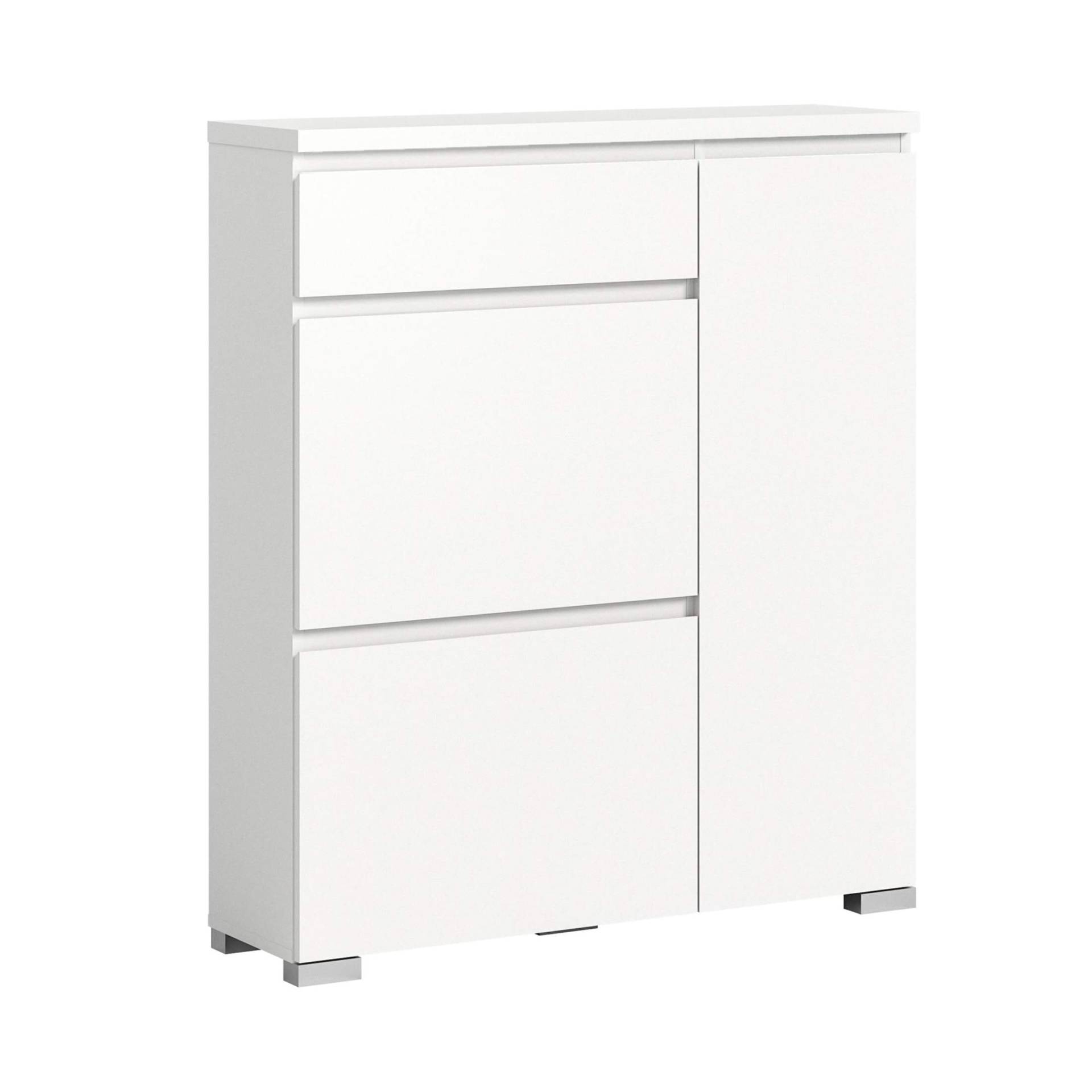 SHOELOVE Schuhschrank 2 Klappe + Schubkasten + Türe 95 x 109 x 27 cm SHOELOVE Schuhschrank 2 Klappe + Schubkasten + Türe 95 x 109 x 27 cm von XONOX Home